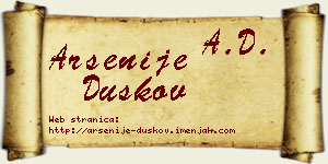 Arsenije Duškov vizit kartica